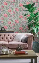  ??  ?? Laura Ashley Tapestry Floral wallpaper in Slate Grey, £40 per roll, Next