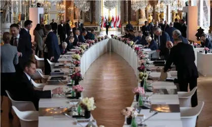  ?? Photograph: Press Office Chigi’Palace/Filipp/Ansa/Zuma Press/Rex/Shuttersto­ck ?? A meeting of EU heads of state at Versailles this month. ‘Boris Johnson has no one but himself to blame if decisions are made that he would have opposed had he been at the table.’