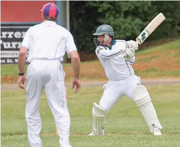  ??  ?? Damon Healy started his innings with a boundary and never looked back, smashing 117 to help his side out of trouble against Buln Buln on Saturday.
