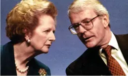  ??  ?? Clashes: Margaret Thatcher took John Major to task