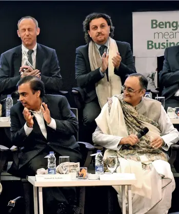  ??  ?? nce minister Amit Mitra at the Bengal Global Summit 2018 in Kolkata