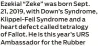  ?? ?? Ezekial “Zeke” was born Sept. 21, 2019, with Down’s Syndrome, Klippel-Feil Syndrome and a heart defect called tetralogy of Fallot. He is this year’s URS Ambassador for the Rubber