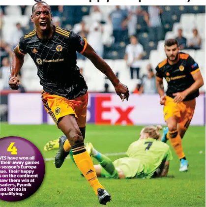  ??  ?? Turkish delight: centre back Boly celebrates his last-gasp winner in Istanbul GETTY IMAGES