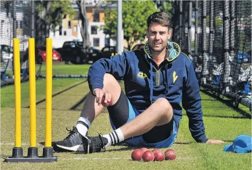  ?? PHOTO GREGOR RICHARDSON ?? Hot seat . . . Otago seamer Travis Muller takes a break during a training session at Logan Park earlier this week.
