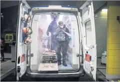  ?? NYT ?? A worker sanitises an ambulance used by Red Cross volunteers from the Alzano Lombardo hospital to transport suspected Covid-19 patients.