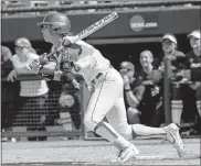  ?? [NATE BILLINGS/THE OKLAHOMAN ARCHIVES] ?? Oklahoma's Sydney Romero led the Big 12 in in batting average (.431), home runs (17), RBIs (51) and total bases (144) this season.