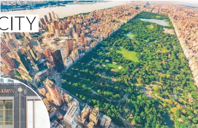  ?? An aerial view of New York's Central Park. Inset: The long-standing Bergdorf Goodman department store is simply known as Bergdorf's to New Yorkers. Photos / 123rf ??