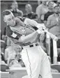  ?? [AP PHOTO] ?? New York Yankees slugger Aaron Judge hits one of his homers on Monday night during the Home Run Derby at Marlins Park in Miami. Judge, a rookie outfielder, won the Derby.