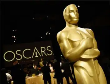  ?? PHOTO BY CHRIS PIZZELLO — INVISION — AP ?? An Oscar statue is pictured at the press preview for the 91st Academy Awards Governors Ball, Friday in Los Angeles. The 91st Academy Awards will be held on Sunday, Feb. 24. at the Dolby Theatre in Los Angeles.