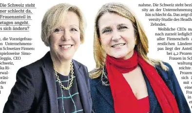  ?? FOTOS: KEYSTONE ?? Monika Ribar, Verwaltung­sratspräsi­dentin der SBB, und Simona Scarpalegg­ia, CEO von Ikea Schweiz.
