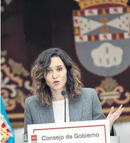  ?? EUROPA PRESS ?? Isabel Díaz Ayuso en una comparecen­cia ayer en Madrid.