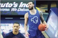  ?? David Butler II / Associated Press ?? Seton Hall forward Sandro Mamukelash­vili warms up before a game against UConn earlier this month.