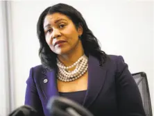  ?? Michael Macor / The Chronicle ?? Acting Mayor London Breed hasn’t announced her candidacy but said she feels strongly that she’s “prepared to do this job.”