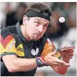  ?? FOTO: DPA ?? Blick auf das Spielgerät: Timo Boll bei der EM an der Platte.