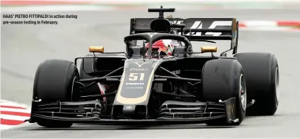  ??  ?? HAAS’ PIETRO FITTIPALDI in action during pre-season testing in February.