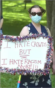  ?? PETE BANNAN - MEDIANEWS GROUP ?? For a number of the protesters, this was their first Black Lives Matter event, including Danielle Delgrego of Morton. “It’s tiring to watch all of this continue to happen,” said Delgrego, who said she doesn’t like large crowds but felt compelled to attend.