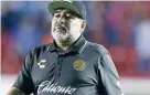  ??  ?? Tropieza. El D10S quedó eliminado junto con Dorados del certamen copero; Sinaloa deberá reaccionar, pero parece complicado.