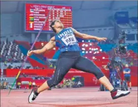  ??  ?? Annu Rani finished a creditable eighth in the women’s javelin throw final in Doha on Tuesday.
REUTERS