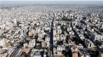  ?? ?? An aerial picture shows a view of Wehda Street in Gaza City.