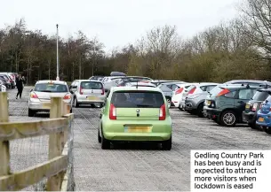  ?? ?? Gedling Country Park has been busy and is expected to attract more visitors when lockdown is eased