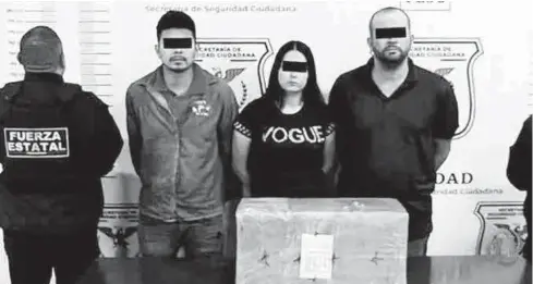  ?? FOTO: CORTESÍA ?? Los tres sinaloense­s detenidos por la Policía Estatal en Tijuana.