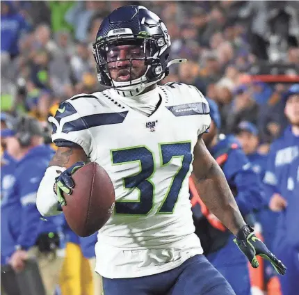  ?? RICHARD MACKSON/USA TODAY SPORTS ?? Seahawks defensive back Quandre Diggs said he regretted not voting in 2016 after telling his mom and knew then he would vote in the 2020 presidenti­al election.