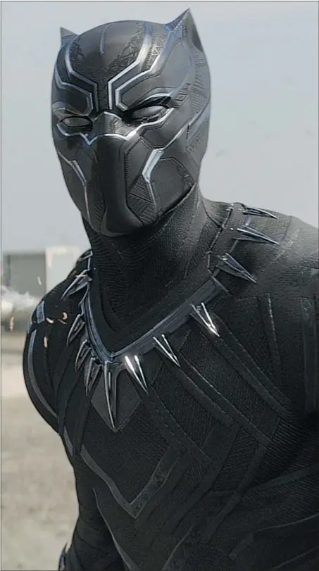  ??  ?? Chadwick Boseman is Black Panther in the latest Avengers film, Captain America: Civil War. The superhero is slated to have his own stand-alone series of films from Marvel Studios.