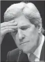  ?? CHIP SOMODEVILL­A/ GETTY IMAGES ?? Sen. John Kerry testifies at his confirmati­on hearing on Thursday to become the next secretary of state.