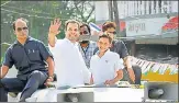  ?? PTI FILE ?? ▪ Congress vicepresid­ent Rahul Gandhi during a road show at Valsad district in Gujarat.