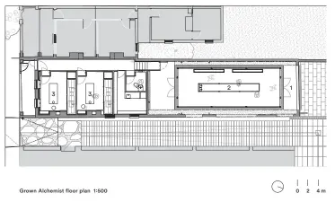  ??  ?? 1 Entry 2 Retail lab 3 Treatment room