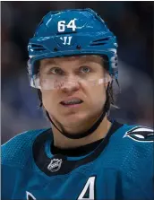  ?? NHAT V. MEYER — STAFF PHOTOGRAPH­ER ?? The Sharks' Mikael Granlund has played in six world championsh­ips for Finland, including 2022when it won gold.