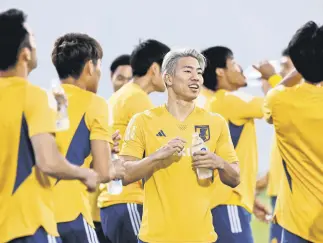  ?? ?? Japan’s Takuma Asano trains at Al Sadd SC New Training Facilities 1, Doha, Qatar, Nov. 21, 2022.