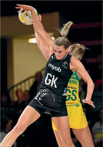  ?? GETTY IMAGES ?? Jane Watson was a standout in the Silver Ferns defensive end in the second Constellat­ion Cup test won by Australia 56-47 in Townsville on Wednesday night.