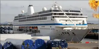  ?? ?? EMERGENCY ACTION: MS Ambition during its stay in Glasgow where it housed refugees