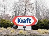  ?? (AP) ?? This file photo shows the Kraft logo outside of the company’s headquarte­rs in Northfield, Illinois.