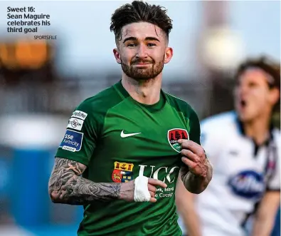  ?? SPORTSFILE ?? Sweet 16: Sean Maguire celebrates his third goal