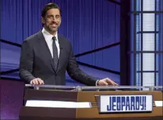  ?? Ap / Jeopardy production­s inc. ?? aaron rodgers is guest-hosting ‘Jeopardy!’ this week and next.