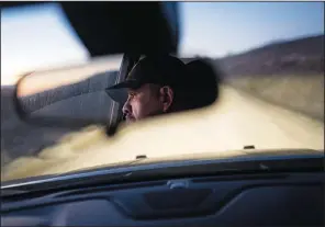  ?? ?? O’Rourke drives through the Yurok Reservatio­n on Jan. 19 while revisiting the sites where Emmilee Risling was last seen.