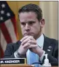  ?? JACQUELYN MARTIN ASSOCIATED PRESS ?? The wife of Rep. Adam Kinzinger received a letter that threatened their family.