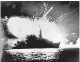  ??  ?? Death throes: Royal Navy frigateHMS Antelope explodes in the bay of San Carlos off East Falkland during the Falklands War.