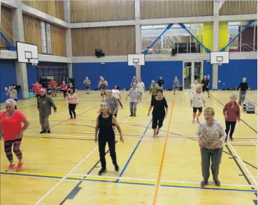  ?? PHOTO: JESSICA WILSON ?? Fun exercise . . . More than 70 people have registered for The Larks exercise classes.