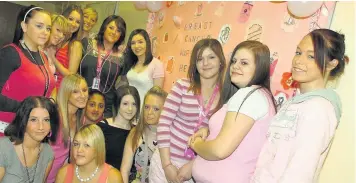  ??  ?? ●●Hairdressi­ng students from Hopwood Hall College raised money for breast cancer charities