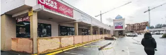  ??  ?? A roof fell in at Colwood Corners on Tuesday, closing two businesses.