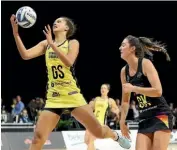  ??  ?? Central Pulse goal shoot Aliyah Dunn in action during their ANZ Premiershi­p match against Waikato Bay of Plenty Magic.