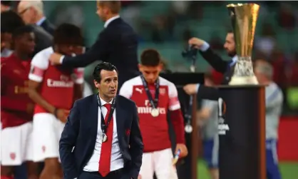  ?? Photograph: Robbie Jay Barratt - AMA/Getty Images ?? Unai Emery after Arsenal’s Europa League final drubbing by Chelsea in May, a defeat from which his team never fully recovered.