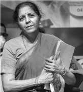  ?? PHOTO: PTI ?? Finance Minister Nirmala Sitharaman says that beyond the 3 per cent of GSDP borrowing limit, there would be an unconditio­nal increase of 0.50 per cent