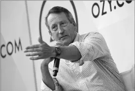  ?? ASSOCIATED PRESS ?? IN THIS JULY 21, 2018, FILE PHOTO, REPUBLICAN POLITICIAN MARK SANFORD speaks at OZY Fest in Central Park in New York. Sanford, the former South Carolina governor and congressma­n, has decided to launch a longshot Republican challenge to President Donald Trump. “I am here to tell you now that I am going to get in,’’ Sanford said in an interview on “Fox News Sunday.”