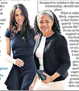  ??  ?? Mother of the bride: Doria Ragland, above at the wedding, was the only member of the bride’s family present