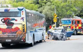  ?? Photo / SNPA ?? Jarryd Davidson died in a traffic accident between a car and bus in Meadowbank, Auckland, on Saturday.