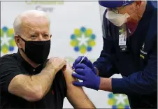  ?? SUSAN WALSH — THE ASSOCIATED PRESS ?? President-elect Joe Biden receives his second dose of the coronaviru­s vaccine at Christiana­Care Christiana Hospital in Newark, Del., on Monday. The Trump administra­tion shift in providing the coronaviru­s vaccine more closely resembles Biden’s plan.